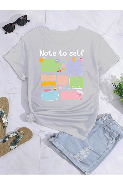 aynewmoda Oversize NOTE TO SELF printed T-shirt