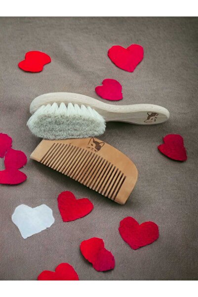 Ayana Cosmetic % İsme Özel Bebek Tarağı & Bebek Konak Tarağı 2 li Lux Set Kes...