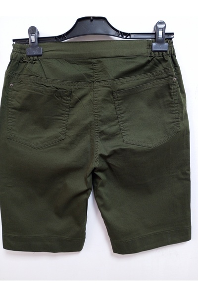 AKŞEN GİYİM LARGE SIZE WOMEN'S BOL LYCRAL HIGH WAIST COTTON LINEN 55 CM SIZE KNEE TOP 4 POCKET SHORTS