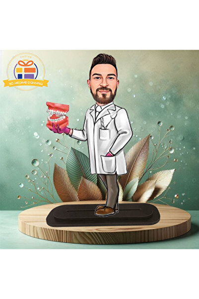 3D Hediye Dünyası diş hekimi protez dişçi diş hekimi doktor karikatürü biblo ...