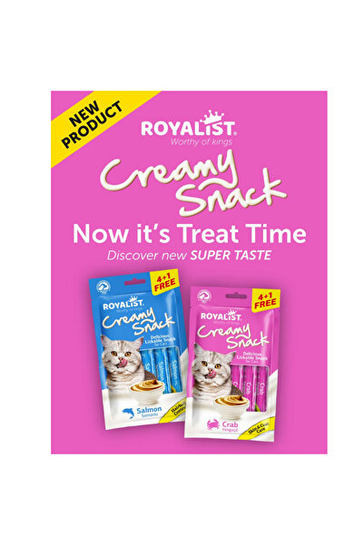 Royalist Creamy Snack 1 Adet Somon Hairball Control Ve Yengeçli Skin Coat Care