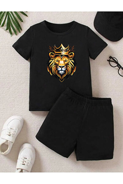 FRİENDS KİDS Παιδικό Σετ Μπλουζάκι-Σορτς με στάμπα ''Λιοντάρι''