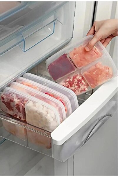 Hayveys 4 Compartment Breakfast Vegetable Storage Container with Lid Lunch Fridge Organizer