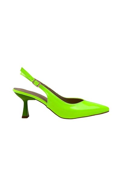 bescobel Women's Pasge Pistachio Green Patent Leather Pointed Toe Heeled Sandals 6 Cm 4114