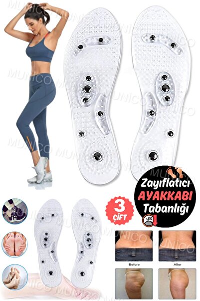 Munico 3 Adet Ayakta Çalışanlar İçin Manyetik Terapi Tabanlık Unisex Ayak Tab...