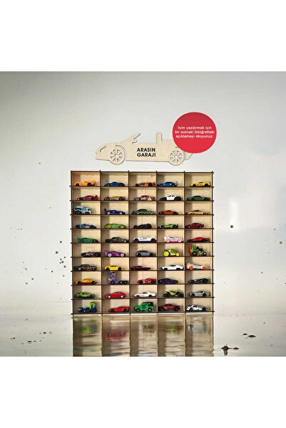 Nirvana Decor Oyuncak Araba Rafı 50'li Eskitme Beyaz Hotwheels ve Matcbox Ara...