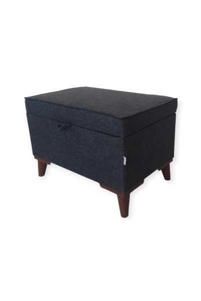 mc mobilya Sahra Peri Sandıklı Düz Keten kumaş SandıklıPuf Bench Puf Tabure Pistonlu 60x40
