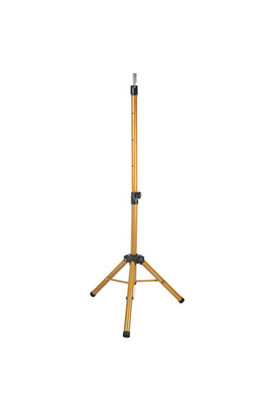 KONAK PERUK Glitter Gold Metal Tripod - For Hairdresser Training Mannequin + Carrying Bag