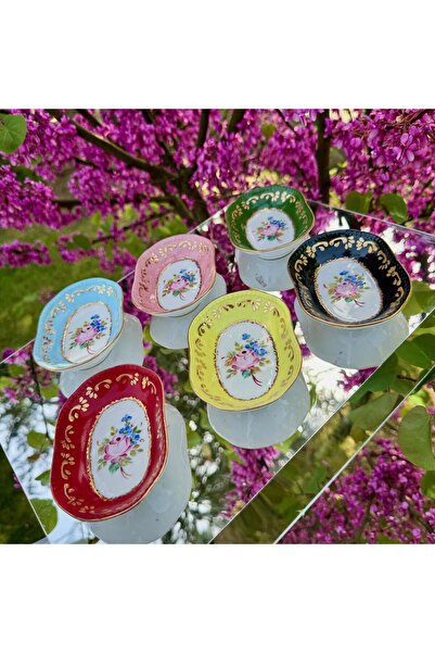 Hane7 El Boyaması Oval Mini Çerezlik/Reçellik Kırmızı