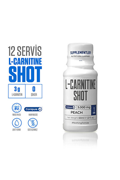 Supplementler L-carnitine Shot 3000 Mg 12 Ampul - Şeftali