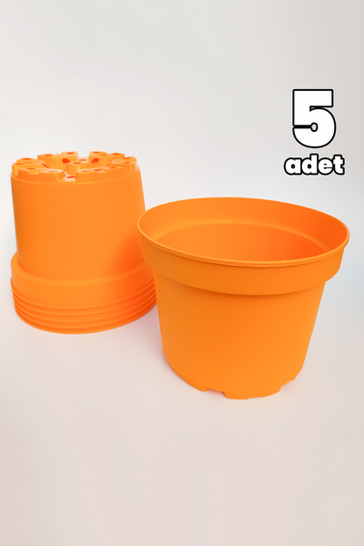 Toptan Kaktüs Dış mekan büyük saksı plastik 5 adet yuvarlak bahçe saksısı tur...