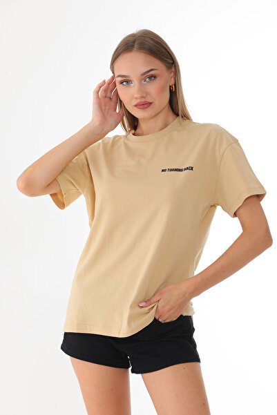 Batı Styling طاقم الرقبة المطبوعة تي شيرت المرأة