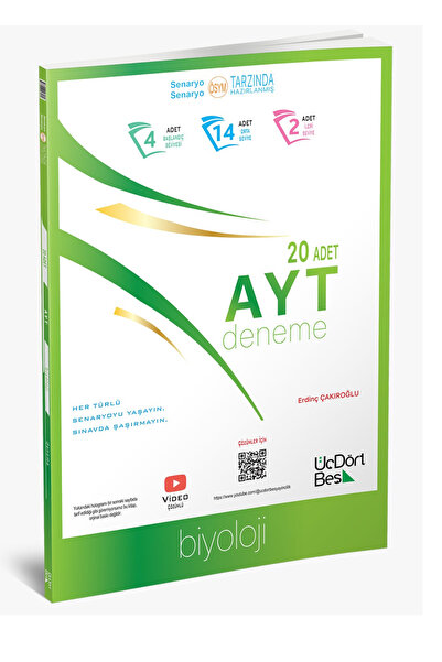 Üç Dört Beş Yayıncılık Üç Dört Beş Yayınları AYT Biyoloji 20’li Deneme (97860...