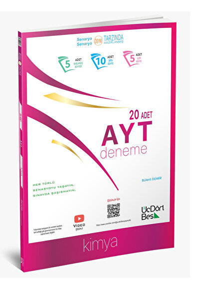 Üç Dört Beş Yayıncılık Üç Dört Beş AYT Kimya 20’li Deneme (9786057097163) 202...