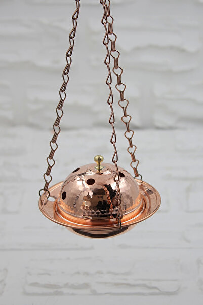 TURNA BAKIR Turna Bakır Cadı Kazanı Askılı Zincirli Tütsülük & Buhurdanlık Kı...