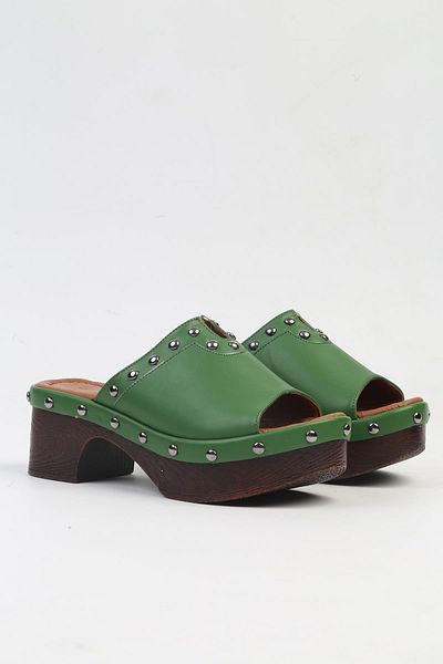 Pierre Cardin Pc-6925-3591 Green Women's Heeled Slippers