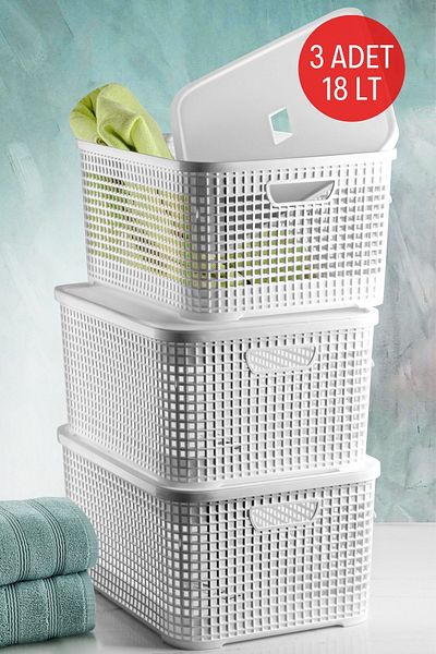 Nandy Home 18 λίτρα Κουτί αποθήκευσης πολλαπλών χρήσεων με 3 καλύμματα