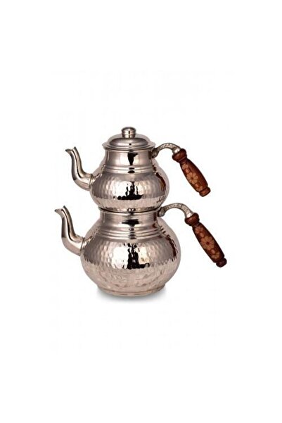 TURNA BAKIR Klasik Çaydanlık 1 No Ince El Dövme Nikel Turna1964-2