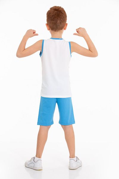 CiciTime Çocuk Modası Set casual Capri cu jumătate de mânecă și pantaloni scurți cu mânecă zero pentru băieți
