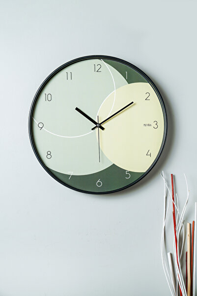 Muyika Design Muyika Pino Yeşil  Gerçek Cam 42 cm Sessiz Mekanizma Duvar Saat...