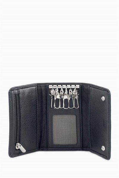 DAMY 703 Genuine Leather Keychain Black