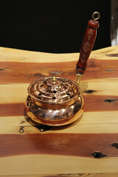 TURNA BAKIR Turna Bakır Ayaksız Cadı Kazanı Tütsülük & Buhurdanlık Kırmızı