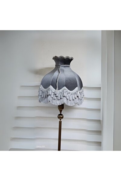 ROSA BIANCA CASA Klasik Lambader BRONZ Ayak GRİ Şapka 170cm.