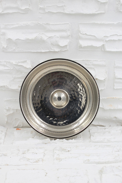 TURNA BAKIR وعاء حمام من النحاس مقاس 18 سم مزخرف يدويًا من النيكل Turna4053-2