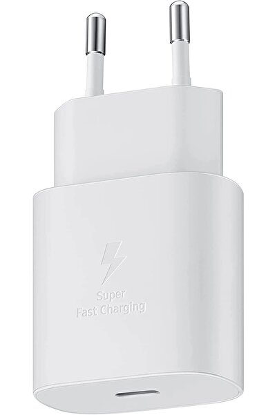 TEKNETSTORE Samsung Ep-ta800n Typec 25w Kablosuz Hızlı Şarj Aleti Adaptörü - Beyaz