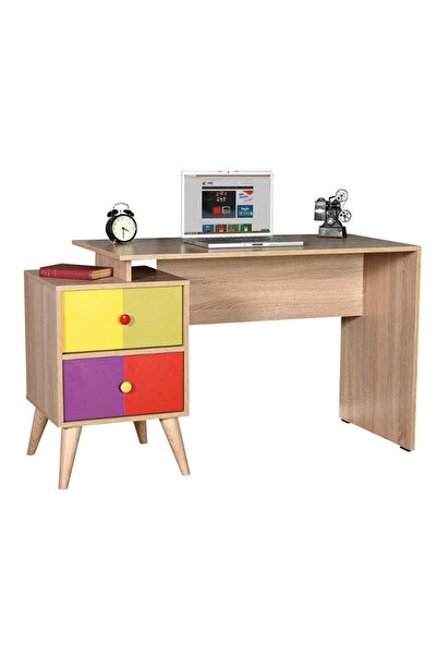 Adore Mobilya Rainbow Genç Odası 2 Çekmeceli Çalışma Masası CMS-920-SX-1 Sono...