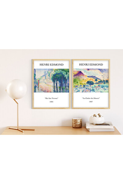 huhuli Ahşap Çerçeveli  2’li Modern Tablo huhu267