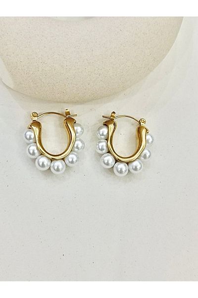 PAMES Steel Pearl Earring Hoop