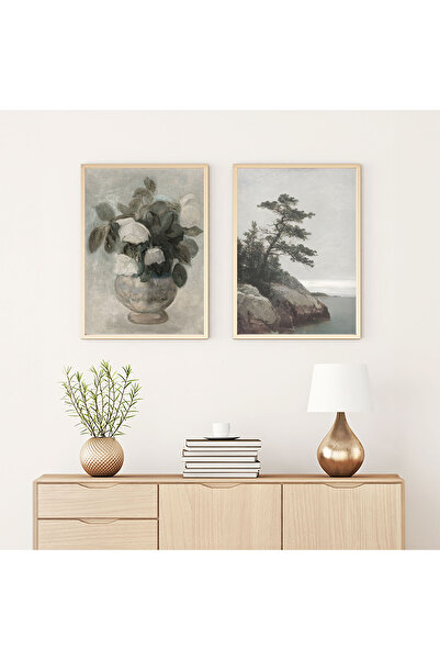 huhuli Ahşap Çerçeveli  2’li Modern Tablo huhu275