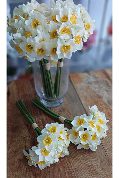 lolipophobi باقة زهور النرجس الاصطناعي 2 باقة، زهرة صناعية، ديكور، زهرة النرجس
