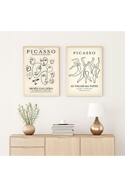 huhuli Ahşap Çerçeveli  2’li Modern Tablo huhu285