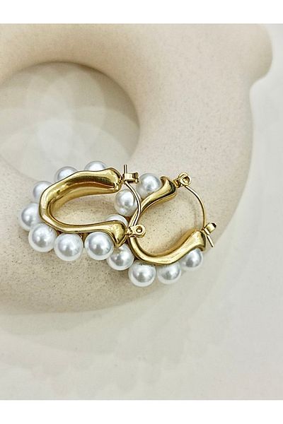 PAMES Steel Pearl Earring Hoop