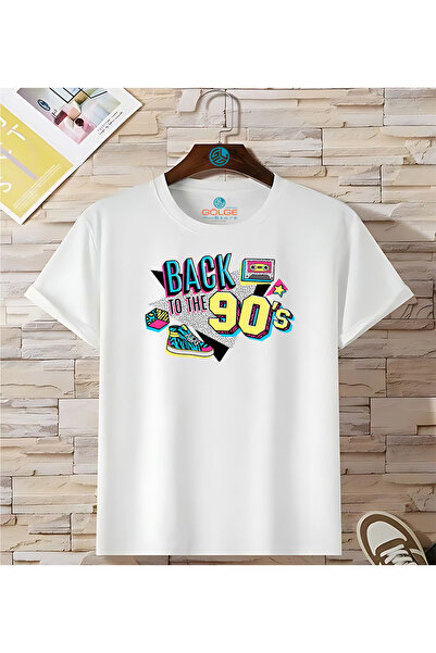 Gölge Store تي شيرت للجنسين بطبعة صدر الثمانينيات مقاس كبير