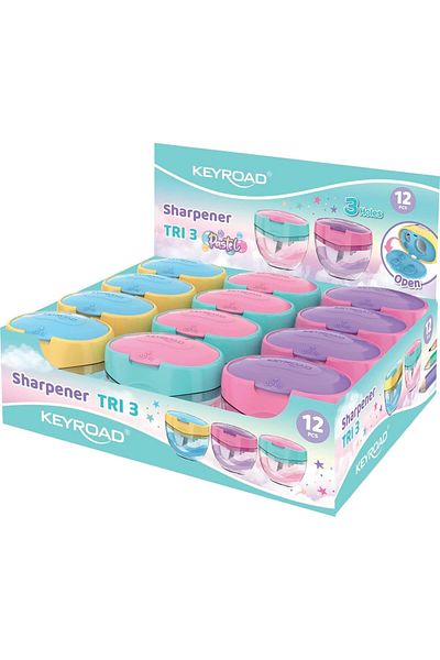 KEYROAD Pastel Three Holes Stylish Large Pencil Sharpener 1 Piece