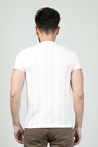 Cazador Ανδρικό μπλουζάκι με λαιμόκοψη 4177 εκρού