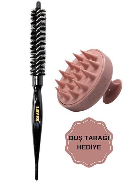 Layes Professional Hair Brush - Black and Pink Shower Comb, Fine Blow Dry Comb