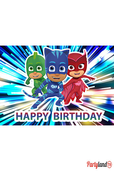 PartylandTR Pj Mask Pija Maskeliler 33*48 cm Doğum Günü Karton Poster