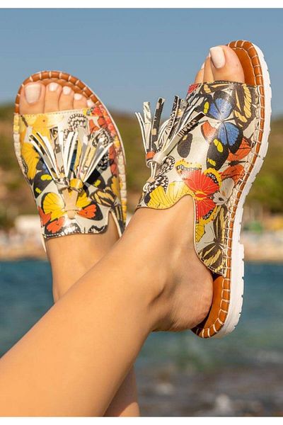 Dogo Women's Vegan Leather Multicolored Slippers - Grace Comes In Many Colors Design