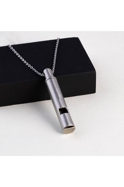 Gümüş Pazarım Steel Whistle Necklace