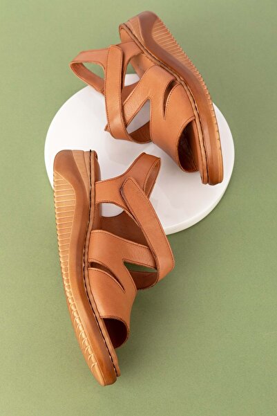 Gondol Hakiki Deri Ortopedik Taban Rahat Günlük Sandalet Imk.073