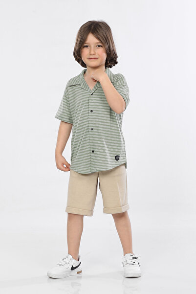 MORNIO Cămașă și pantaloni scurți din țesătură jacquard pentru băieți Set din...