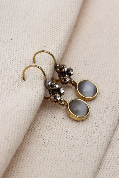 Süspüs Accessories أقراط دائرية أصلية مرصعة بأحجار الزجاج