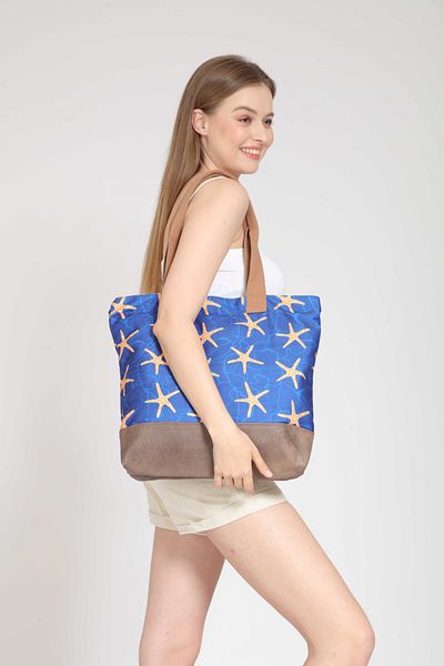 Street Bag Geantă de plajă - Albastru - Model etnic