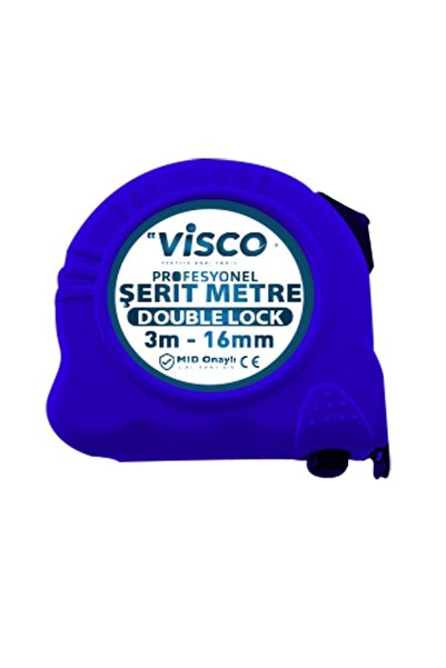 visco Çelik Şerit Metre 3m X 16 Mm Mavi
