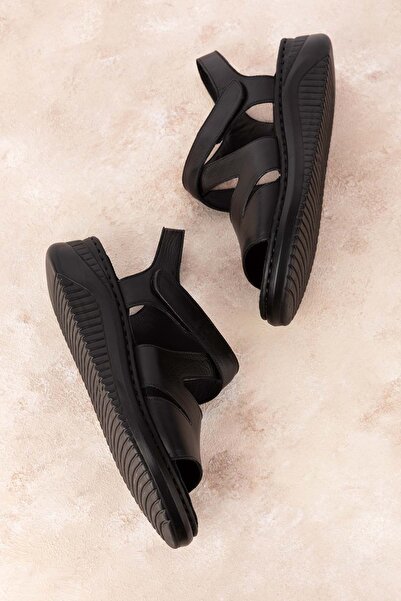 Gondol Hakiki Deri Ortopedik Taban Rahat Günlük Sandalet Imk.073