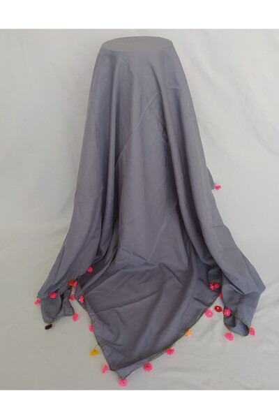 Bircan Hediyelik قماش صلاة رمادي - شريط كروشيه روزويا، وشاح غطاء